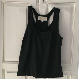 Rory Beca black double layer Razorback silk top